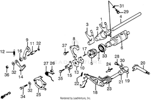 Shift Drum + Shift Fork Schematic