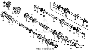 Transmission + Kick Starter Spindle Schematic