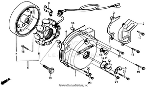 Left Crankcase Cover 84-85 Schematic