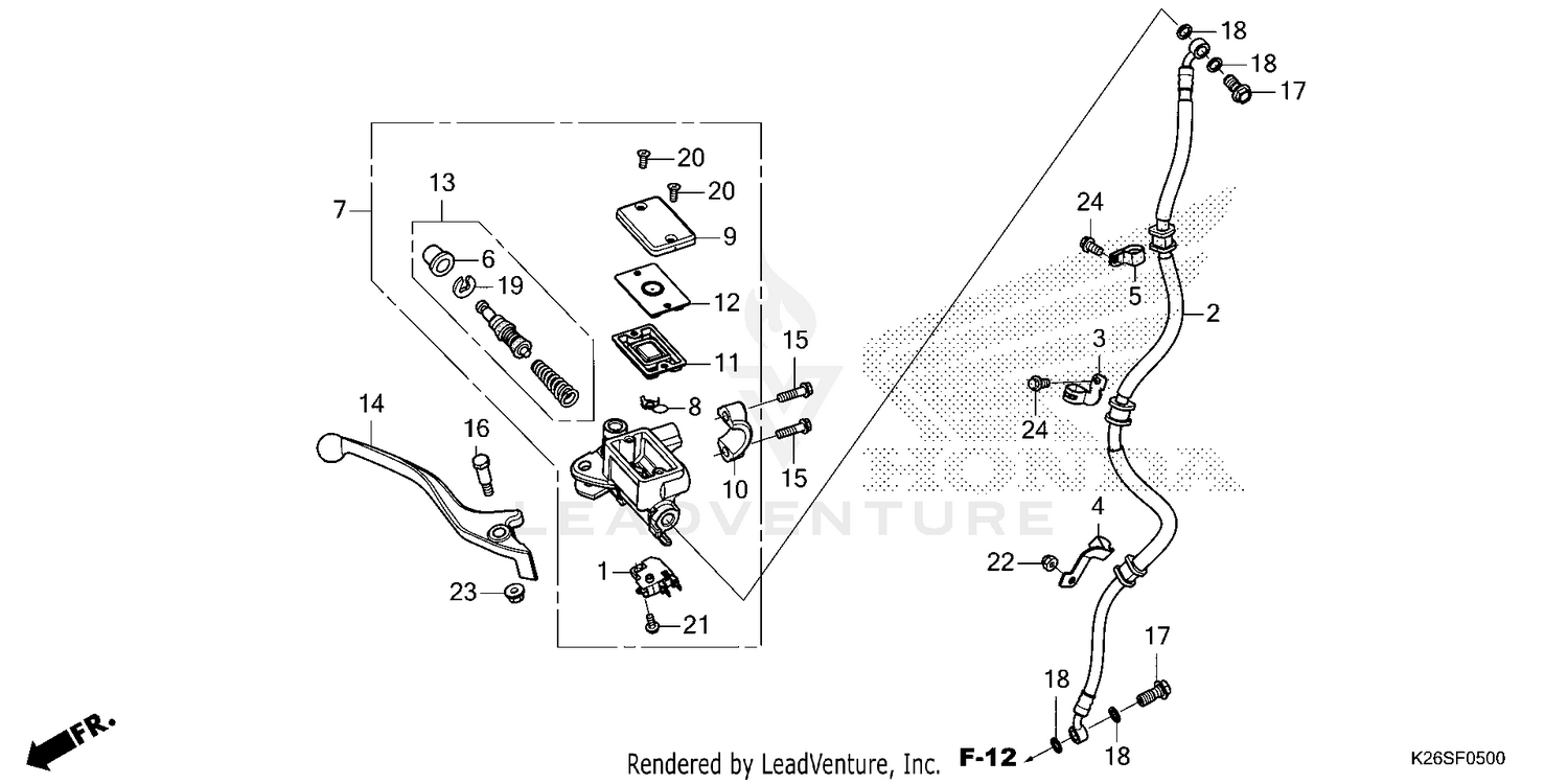 FRONT BRAKE MASTER       CYLINDER (GROM125)