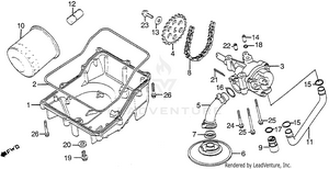 Oil Filter + Oil Pan + Oil Pump Schematic