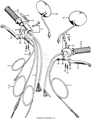 Turn Signal + Lighting Switch + Cable Schematic