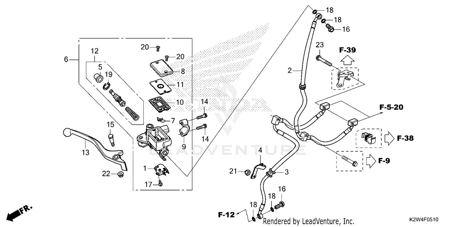 FRONT BRAKE MASTER       CYLINDER