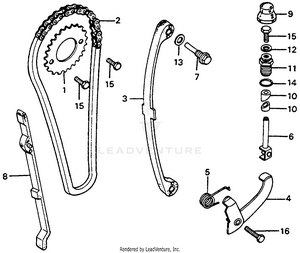 Cam Chain + Tensioner Schematic