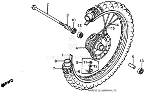 Cr80r'80front Wheel 81-83 Schematic