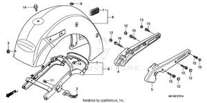 Rear Fender + Grab Rail (vtx1800n) Schematic