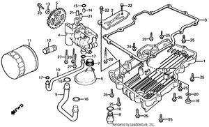 Oil Pump + Oil Pan + Oil Filter Schematic