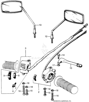 Horn + Turn Signal Switch + Mirrors Schematic