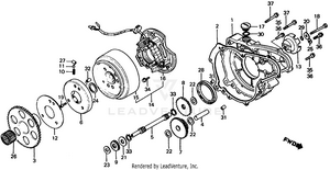 Left Crankcase Cover + Alternator Schematic