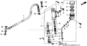 Rear Brake Master Cylinder 90-91 Schematic