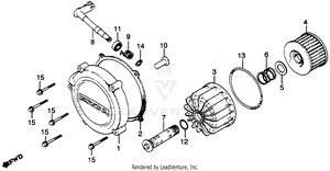 Clutch Cover + Oil Filter Schematic