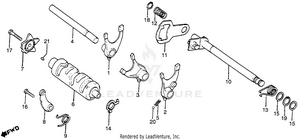 Gearshift Drum + Gearshift Spindle Schematic
