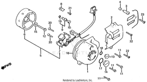 Left Crankcase Cover + Alternator Schematic