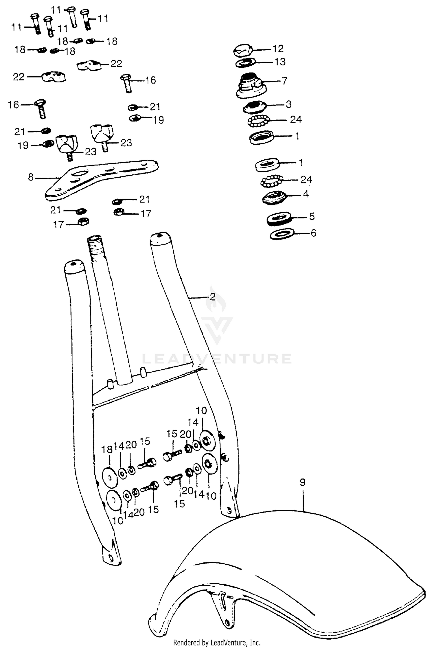 FRONT FORK@FRONT FENDER