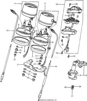 Speedometer + Tachometer + Combination Switch Schematic