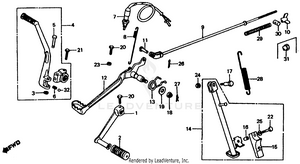 Gearshift Pedal + Kick Starter Arm Schematic