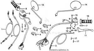 Cb400tiihandle Lever + Switch + Cable Schematic