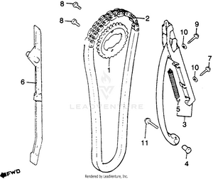 Cam Chain + Tensioner Schematic