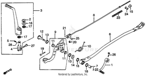 Change Pedal + Brake Pedal + Kick Starter Arm Schematic