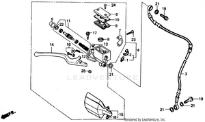 Front Brake Master Cylinder 86-91 Schematic