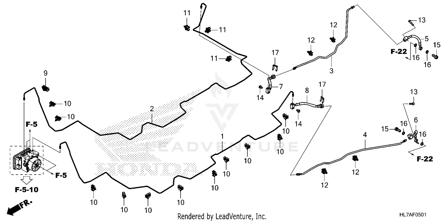 REAR BRAKE PIPE@REAR     BRAKE HOSE (1)