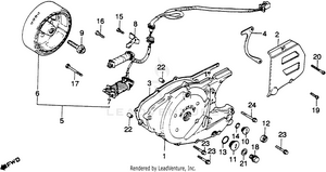 Left Crankcase Cover + Alternator Schematic