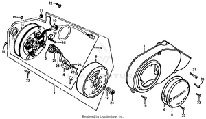 Left Crankcase Cover + Alternator Schematic