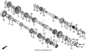 Transmission + Kick Starter Spindle Schematic