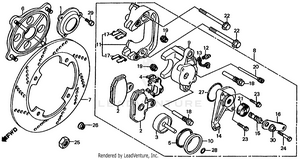 Rear Brake Caliper + Brake Disk Schematic