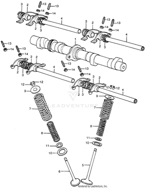 Camshaft + Valve Schematic