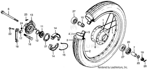 Front Wheel + Front Brake Panel Schematic