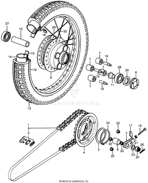 Rear Wheel + Driven Sprocket Schematic