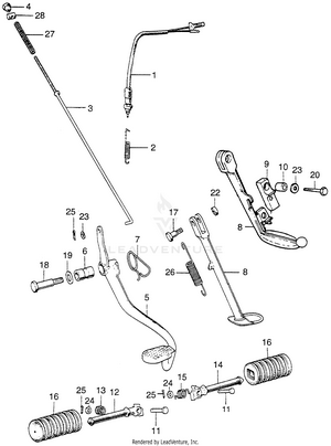 Rear Brake Rod + Side Stand Schematic