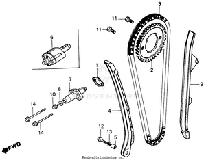 Cam Chain + Tensioner Schematic