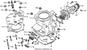 Cylinder Head + Cylinder + Reed Valve 83 Schematic