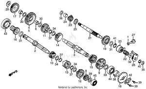 Transmission + Kick Starter Spindle Schematic