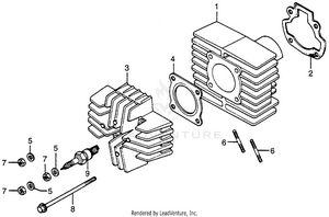 Cylinder Head + Cylinder Schematic