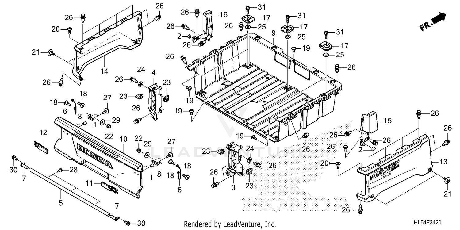 BED PLATE@REAR GATE