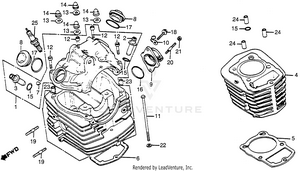 Cylinder Head + Cylinder Schematic