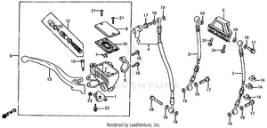 Front Brake Master Cyl + Control Lever Schematic
