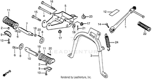 Stand + Step Kick Starter Arm + Rear Schematic