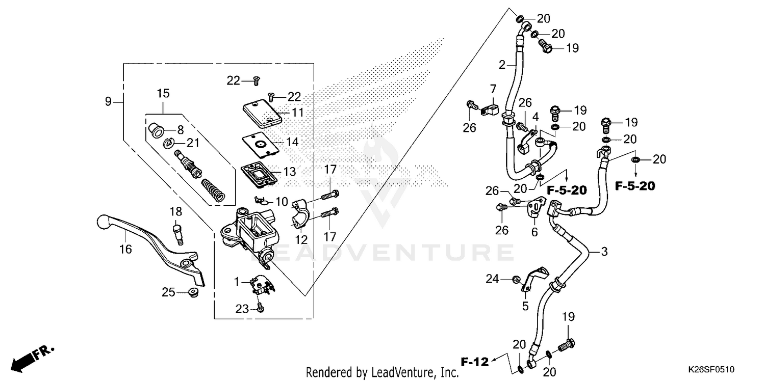 FRONT BRAKE MASTER       CYLINDER (GROM125A)