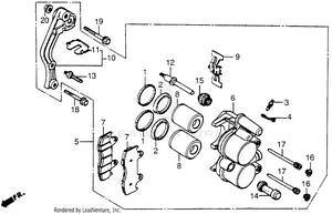 Fr. Brake Caliper 84-86 Schematic