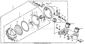 Headlight + Headlight Case 76-77 Schematic