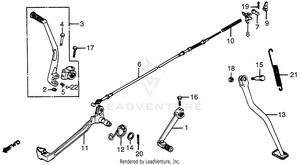 Gearshift Pedal + Kick Starter Arm Schematic