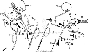 Handle Lever + Switches + Cables Schematic