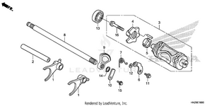 Gearshift Fork + Gearshift Drum Schematic