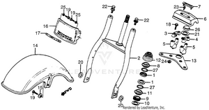 Front Fender + Front Fork 83-85 Schematic