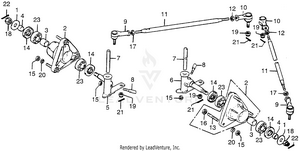 Front Wheel Hub + Knuckle + Tie Rod Schematic