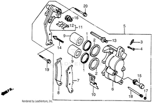 Fr. Brake Caliper 87-89 Schematic